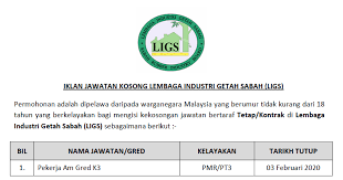 Only candidates can apply for this job. Jawatan Kosong 2020 Di Lembaga Industri Getah Sabah Ligs