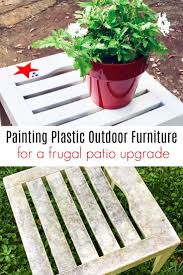 Spray Painting Plastic Outdoor Furniture For A Frugal Patio Upgrade Plastic Outdoor Furniture Painting Plastic Spray Paint Plastic