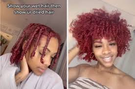 In all the eight years i've been natural, i thought i she used a combination of design essentials natural twist & set setting lotion, curl enhancing mousse and curl stretching cream throughout my hair to prepare it for finger coiling. Natural Hair Wet Vs Dry Transformations On Tiktok