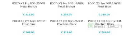 Xiaomi poco x3 nfc menggunakan prosesor qualcomm snapdragon 732g yang dipasangkan dengan ram 6gb, fitur layar full hd+ 6,67 inci dengan kecepatan refresh tinggi 120hz dan lubang lubang untuk. Poco X3 Pro Price Leaks Gsmarena Com News