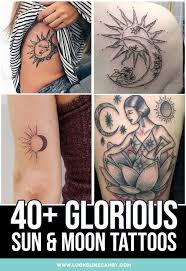 A very delicate fine line crescent moon tattoo for the feminine, a heavy black ink tribal sun tattoo for the masculine, the delicately balanced half moon tattoo against the simple sun as a tattoo etched in between. Updated 43 Glorious Sun And Moon Tattoos August 2020