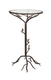 Wrought Iron Twig Branch Round Accent Side End Table Glass Top Accent New 0 Glass Top Table End Tables Tulip Side Table