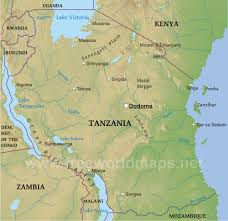 Tripadvisors tansania karte mit hotels, pensionen und hostels: Tanzania Physical Map
