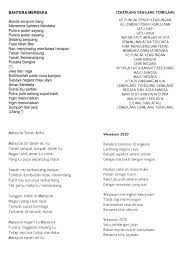 Fajar telah tiba nan menyinsing membawa duhai ibu pertiwi putra putri datang sujud bakti ingin menunaikan ingin menunaikan sumpah dan janji. Lirik Patriotik