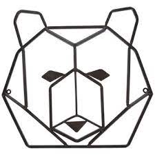 Rust Geometric Bear Head Metal Wall Decor Hobby Lobby 1280866 Geometric Bear Metal Wall Decor Geometric Fox Head