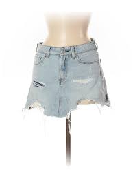 Details About Pac Sun Women Blue Denim Skirt 25w