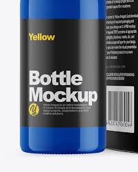 Download Glossy Bottle With Box Mockup In Bottle Mockups On Yellow Images Object Mockups PSD Mockup Templates