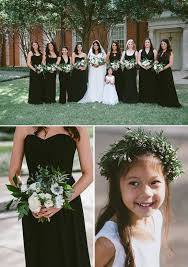 White And Green Modern Art Garden Wedding Black Bridesmaid Dresses Green Bridesmaid Dresses Black Bridesmaids