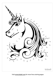 What a nice simple unicorn mandala! Free Unicorn Medium 1 50 Dot To Dot Printables For Kids Kidadl