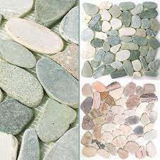 Die fliesen aus flusskiesel werden genauso wie herkömmliche fliesen verlegt und verfugt. Mosaikfliesen Flusskiesel Naturstein Kos Mosafil
