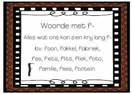 Woorde Met F Education Frame Decor