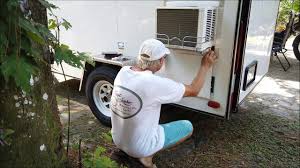 Fully enclosed patio tent (180 in. Cargo Trailer To Camper Conversion Unique A C Install Youtube