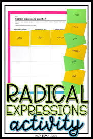 Making Connections Between Radical Form And Rational Exponent Form Is So Important In This Act Radical Expressions Expressions Activities Rational Expressions