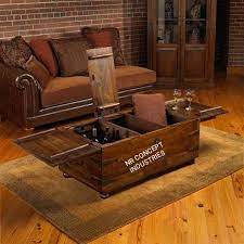 Coffee table with bar box 171*65. Natural Rustic Wood Thakat Bar Box Trunk Coffee Table Id 20465456112