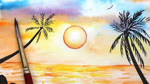 Maybe you would like to learn more about one of these? How To Paint Sunset On Beach In Watercolors Easy Art For Beginners Youtube