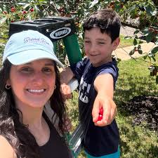 Montmorency Cherry Season y'all! Ry helped picked pounds of berries today  for Bread Run. So excited to pit these and get baking! What should Uriah  make to sell at market with these