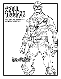 Part of the skull squad (11) set. Drawing Line Drawing Skull Trooper Fortnite Coloring Pages