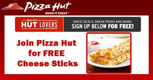 Pizza Hut Lovers E Club Sign Up And Receive Free Cheese Sticks Raining Hot Coupons Restaurant Recipes Famous Spice Recipes Pizza Hut Coupon