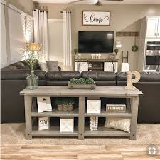 Behind The Couch Decor Vase On Left Farm House Living Room Sofa Table Design Farmhouse Sofa Table