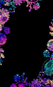 Black Background With Rose Border Floral Border Galaxy Wallpaper I Created Arabescos Para Convites Wallpaper Legais Decoracao De Festa Neon
