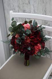 Naturally dyed silk ribbons and handwoven table linens for event styling and decor. Burgundy Flowers Bridal Bouquet Faux Bouquet Fall Wedding Etsy Bridal Bouquet Small Wedding Bouquets Winter Wedding Flowers