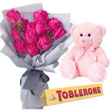 Maybe you would like to learn more about one of these? 12 Pink Roses With Chocolate Bar Teddy To Cebu Online Flower Chocolate Bear To Cebu