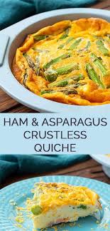 Ham And Asparagus Crustless Quiche The Wholesome Dish Recipe Quiche Recipes Crustless Asparagus Quiche Recipes Breakfast Quiche Recipes