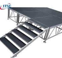 Small outdoor stage system with stair