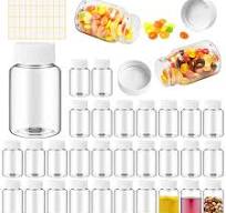 Lamoutor 30Pcs Clear Pill Bottle Plastic Medicine Bottle Empty Reagent  Chemical Containers with Caps for Liquid Solid Powder Medicine 30ML