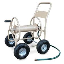 Liberty Garden 300 Ft Four Wheel Industrial Hose Cart 870 The Home Depot Hose Reel Garden Hose Reel Hose Cart