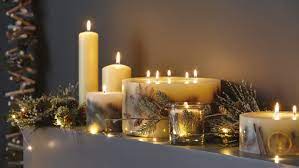 Candle lighting is a lovely and fairly cheap way to add romantic accents into your weddings. Christmas Candles Real Homes