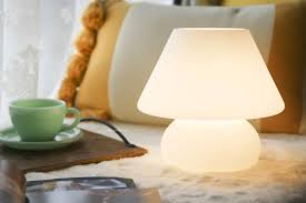 Desk lamps are compact and can be used in an office, on a night table, or anywhere you want to read and get good light close the small led lights are able to spread the light over a larger space and reduce glare and eye strain. White Table Lamp Glass Table Light Cute Table Lamp Small Table Light Lovely Table Light For Kids Mushroom Lamp Glass Table Lamp Lamp