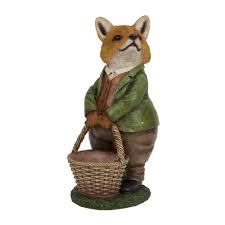 A perfect addition to any garden or inside the home. Juliana Decorative Garden Fox Figurine Holding A Wicker Basket Outdoor Indoor Home Feature Gift Ornament Buy Online In Dominica At Dominica Desertcart Com Productid 126179756