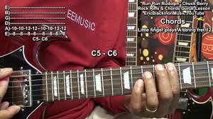 How To Play Run Run Rudolph Chuck Berry On Guitar Eric Blackmon Guitar Chuck Berry Play Run Guitar Youtube