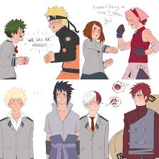 Midoriya Izuku Naruto Uzumaki Uraraka Ochako Sakura Haruno Katsuki Bakugou Sasuke Uchiha T Image Drole Manga Naruto Mignon Bande Dessinee Naruto