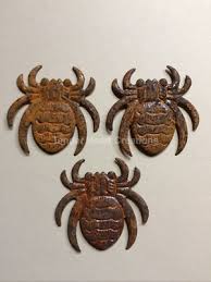 Set/12 Primitive Rusty Tin SPIDER Cutouts 1 3/4" Halloween Fall Ornaments  Shapes