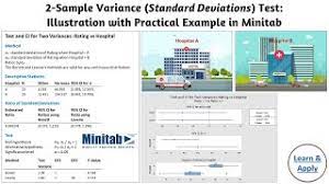 2 Sample Variance Standard Deviations Test Illustration With Practical Example In Minitab Youtube