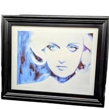 Carole Lombard Blue Eyes Watercolor Art Print Framed Actress 1930's Art  Deco Art Prints