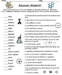 Atoms Atomic Match Science Activities Atom Teaching