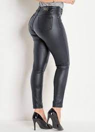 sawary jeans calca cigarrete em cirre preta sawary calca calca de couro feminina sawary jeans