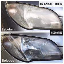 Bukan sahaja kereta tetapi motosikal yang lampu kekuningan pun boleh buat coating ini. Ak Coating Vios 1st Model Lampu Kusam Coating Hitam Facebook