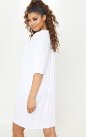 Tall White Oversized T Shirt Dress Tall Prettylittlething Usa From mini to midi shirt. tall white oversized t shirt dress