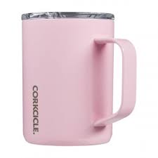 The lid has a drinklock seal which opens when you press the lever to the left or right. Corkcicle Gloss Rose Quartz Coffee Mug Corkcicle Corkcicle Monogram Hot Chocolate Recipe Coffee Mug Display White Coffee Mugs Stainless Steel Coffee Mugs
