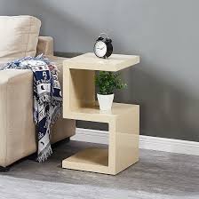 Shop with afterpay on eligible items. Miami Contemporary S Shape Side Table In Cream High Gloss Furniture In Fashion
