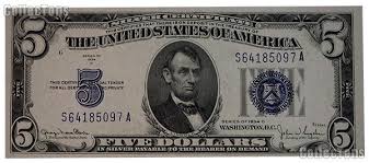 Maybe you would like to learn more about one of these? Five Dollar Bill Silver Certificate Series 1934 Us Currency Cu Crisp Uncirculated