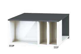 Białe fronty mdf o wysokim połysku kontrastują z pozostałymi elementami brył w kolorze antracytu. Lawa Thea White Whst 3 Antracyt Bialy Mat Meble Bogart Pl