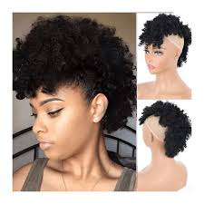 Chignon Per Capelli da Donna Coda di cavallo sintetica alta coda di cavallo  afro con frangetta riccia con coulisse estensione coda di cavallo ...