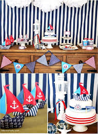 Townlights nautical birthday party decorations for boys girls adults anchor sailboat theme party supplies with sailing swirls, nautical banner and cake topper. A Preppy Nautical Birthday Party Deserts Table Nautical Party Decorations Nautical Birthday Party Nautical Themed Party