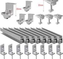 Solar Panel Mounting Kit Fixing Rails Bracket Clamps For Metal