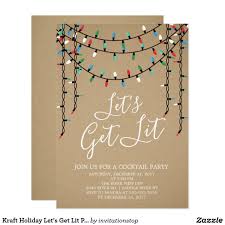 Kraft Holiday Let S Get Lit Party Invitation In 2020 Work Christmas Party Christmas Invitations Diy Party Invitations